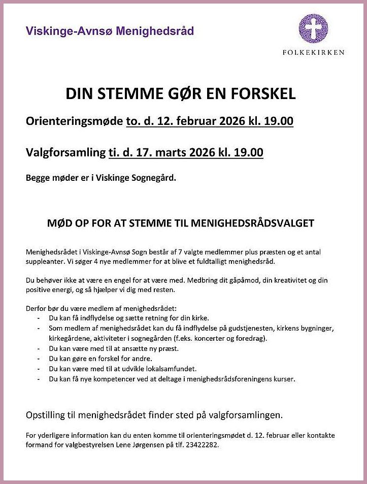 Valgforsamling, Valg til Menighedsrådet, Viskinge-Avnsø